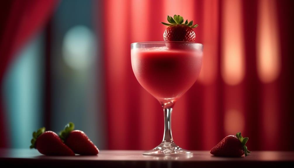 refreshing cocktail with strawberries